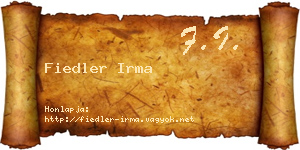 Fiedler Irma névjegykártya